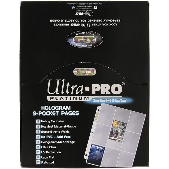 Ultra Pro 9 Pocket Pages Platinum Series 100 Pages  Card Sleeves Trading Cards - Picture 1 of 9